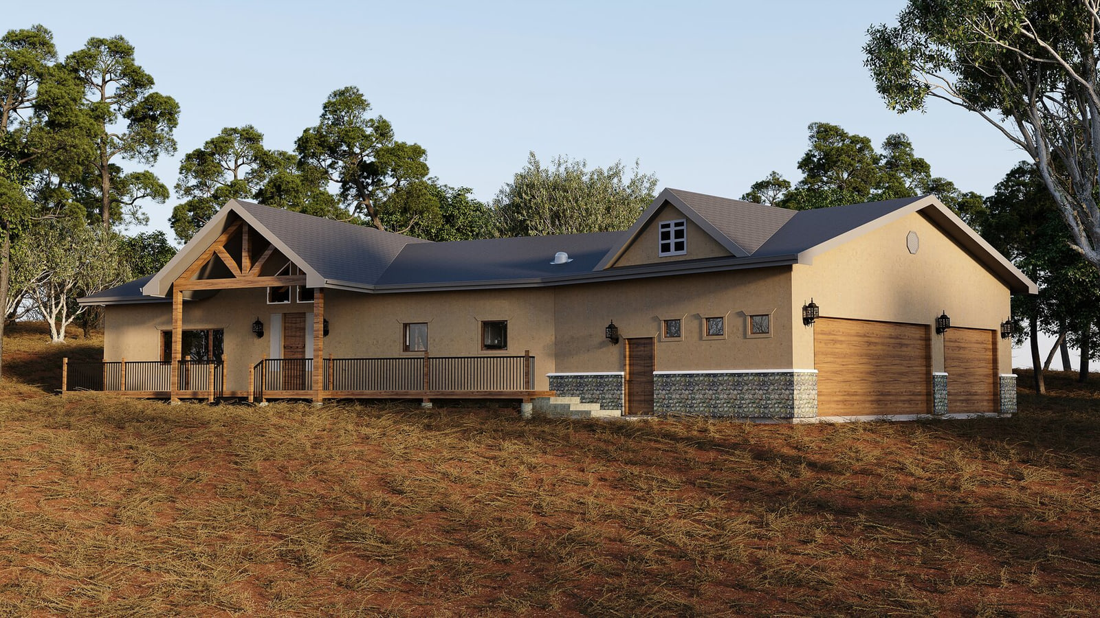 Architectural rendering: Eagle Moon Ranch Getaway