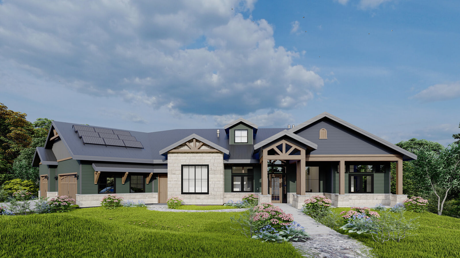 Architectural rendering: Three Peaks Home